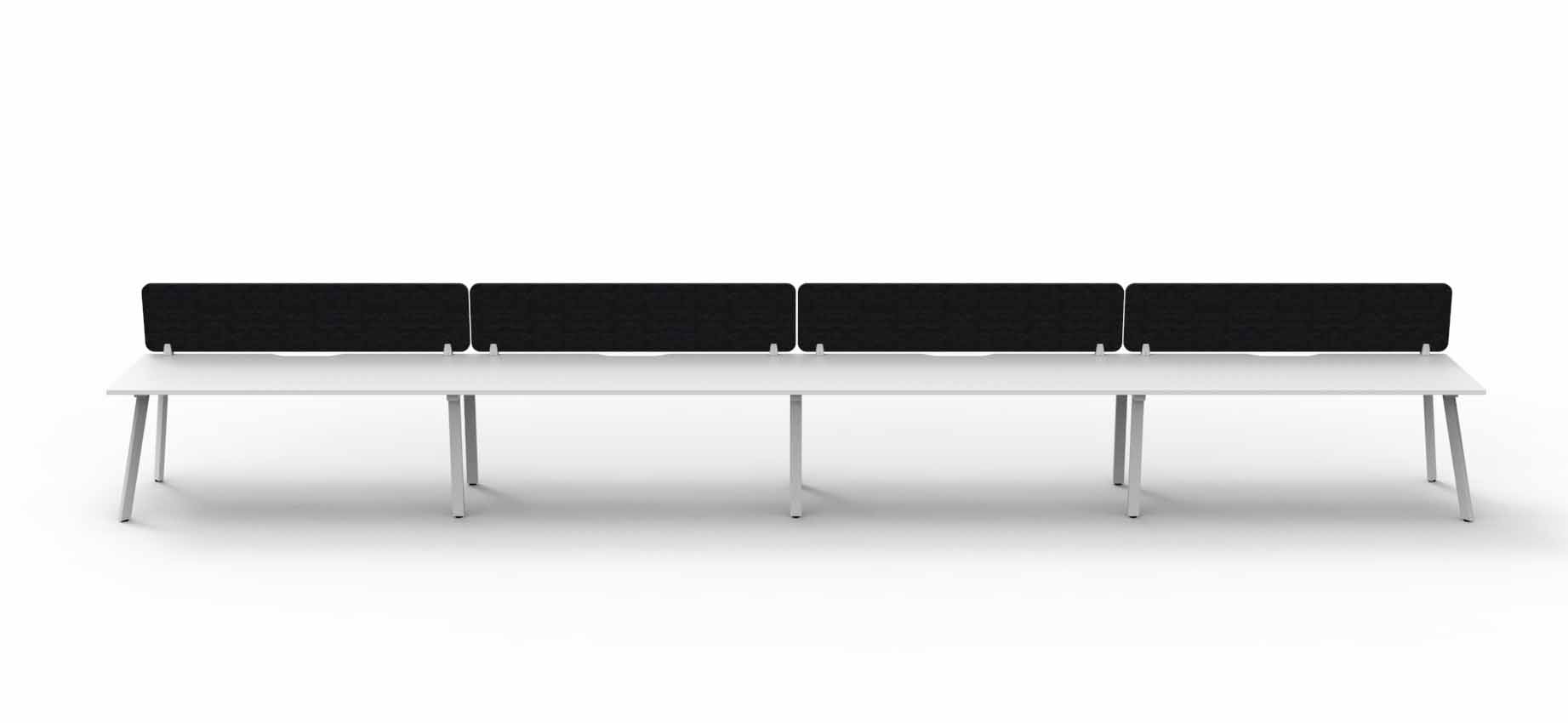 Eternity 4 Person Single Sided Workstation - with Eco Screen